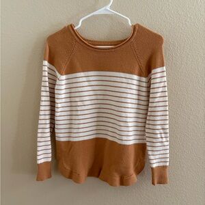 Striped Brown and White Women's Sweater
